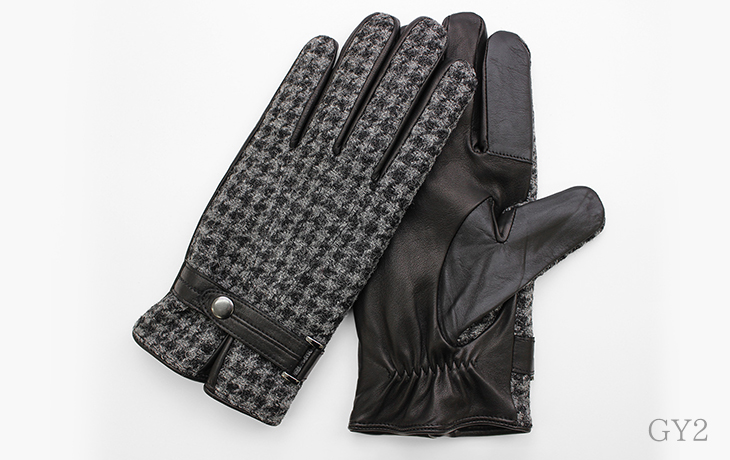 日本製の革手袋 | メンズ ハリスツイード タッチパネル対応 -クロダ